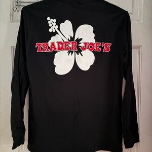 Black Long Sleeve Tee with Floral Logo